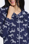 Zivame 2 Mile Fashion Knit Cotton Pyjama Set - Medieval Blue — thumbnail 5